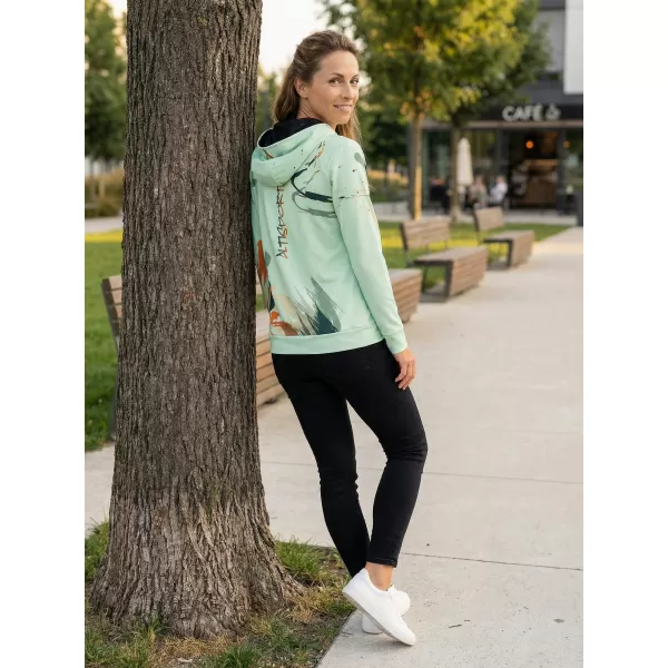  Funktionaler Sweatshirt -Prämie von Frauen ALTISPORT VOJ/ALW074MI01 GRÜN-ORANGE 