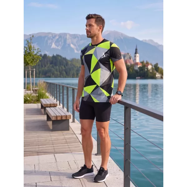  Männer funktionaler T -Shirt Premium Plus ALTISPORT VOJ/ALM007TR02 SCHWARZ/FLUO GELB 