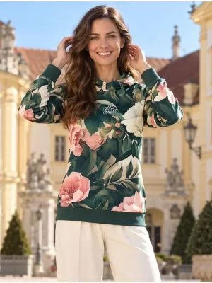 Funktionaler Sweatshirt -Prämie von Frauen ALTISPORT VOJ/ALW097MI01 ROSA BLUMEN