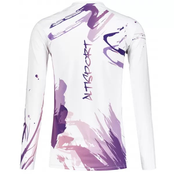  Frauen funktionales t -Shirt mit langen Ärmeln Premium ALTISPORT VOJ/ALW074TR03 WEIß/LILA 