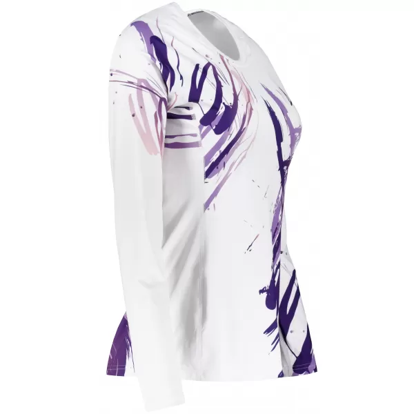  Frauen funktionales t -Shirt mit langen Ärmeln Premium ALTISPORT VOJ/ALW074TR03 WEIß/LILA 