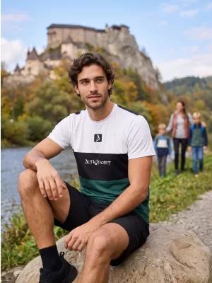 Männer funktionaler T -Shirt Premium Plus ALTISPORT VOJ/ALM051TR02 WEIß -GREEN