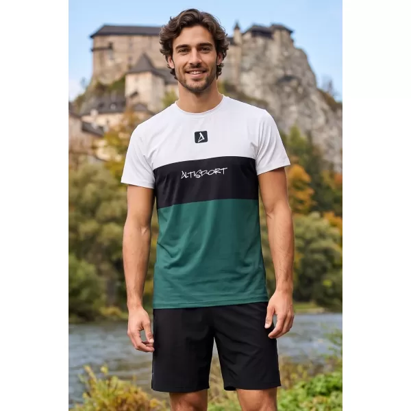  Männer funktionaler T -Shirt Premium Plus ALTISPORT VOJ/ALM051TR02 WEIß -GREEN 