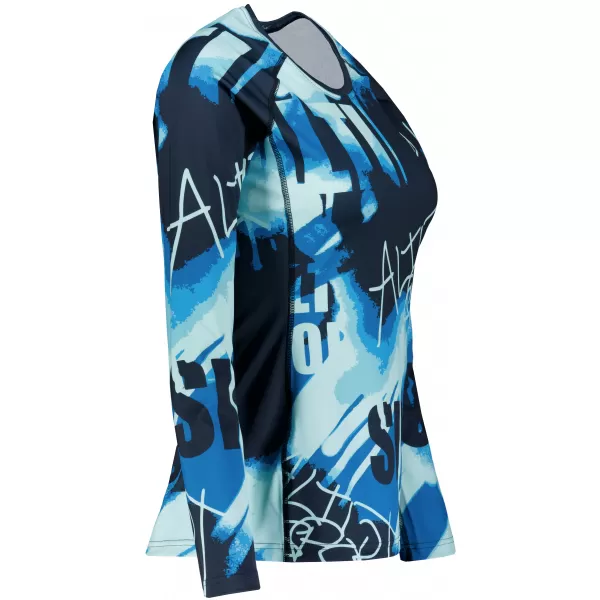  Frauen funktionales t -Shirt mit langen Ärmeln Premium ALTISPORT VOJ/ALW076TR03 BLAU -BLACK 