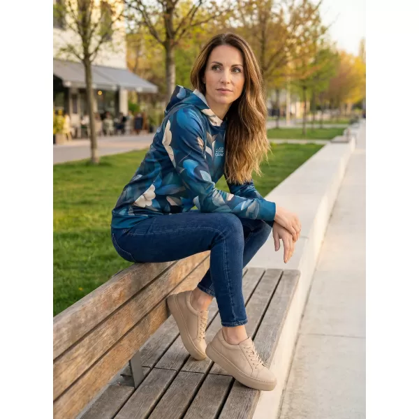 Funktionaler Sweatshirt -Prämie von Frauen ALTISPORT VOJ/ALW097MI01 BLAUE BLUMEN 