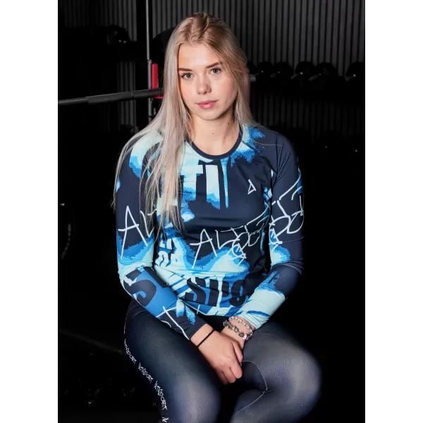  Frauen funktionales t -Shirt mit langen Ärmeln Premium ALTISPORT VOJ/ALW076TR03 BLAU -BLACK 