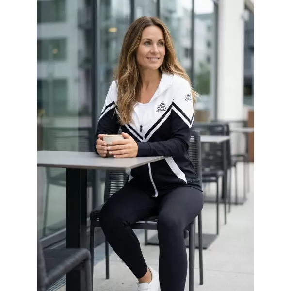  Funktionales Sweatshirt von Frauen auf Reißverschlussprämie ALTISPORT VOJ/ALW101MI02 SCHWARZ UND WEIß 