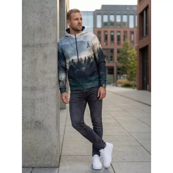  Funktionales Sweatshirt von Männern auf Reißverschlussprämie ALTISPORT VOJ/ALM030MI02 WALD/GRÜN 