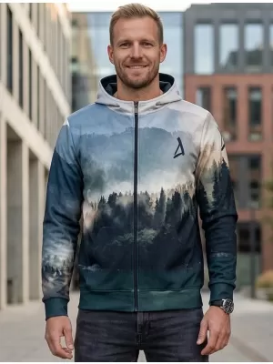 Funktionales Sweatshirt von Männern auf Reißverschlussprämie ALTISPORT VOJ/ALM030MI02 WALD/GRÜN