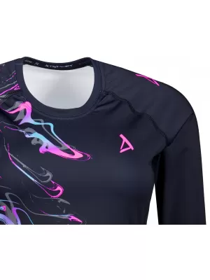 Damen Funktions-T-Shirt mit langen Ärmeln Premium ALTISPORT VOJ/ALW064TR03 SCHWARZ-ROSA