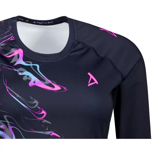  Damen Funktions-T-Shirt mit langen Ärmeln Premium ALTISPORT VOJ/ALW064TR03 SCHWARZ-ROSA 