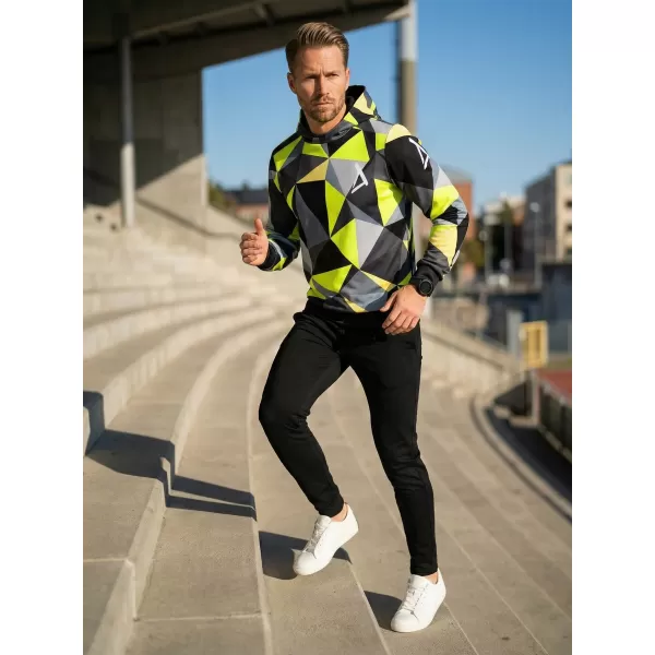  Funktionaler Sweatshirt -Premium von Männern ALTISPORT VOJ/ALM007MI01 SCHWARZ/FLUO GELB 