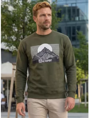 Herren -Sweatshirt ALTISPORT ALM188406 MILITÄR