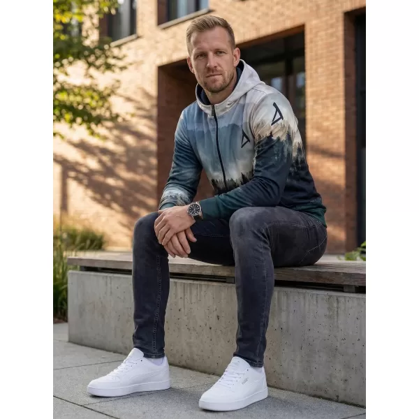  Funktionales Sweatshirt von Männern auf Reißverschlussprämie ALTISPORT VOJ/ALM030MI02 WALD/GRÜN 