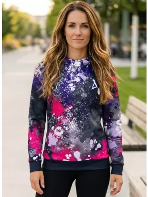 Funktionaler Sweatshirt -Prämie von Frauen ALTISPORT VOJ/ALW055MI01 SCHWARZ -PINK