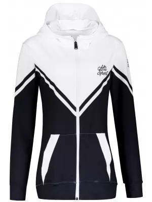 Funktionales Sweatshirt von Frauen auf Reißverschlussprämie ALTISPORT VOJ/ALW101MI02 SCHWARZ UND WEIß
