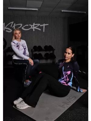 Frauen funktionales t -Shirt mit langen Ärmeln Premium ALTISPORT VOJ/ALW074TR03 WEIß/LILA