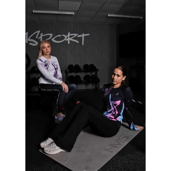  Frauen funktionales t -Shirt mit langen Ärmeln Premium ALTISPORT VOJ/ALW074TR03 WEIß/LILA 