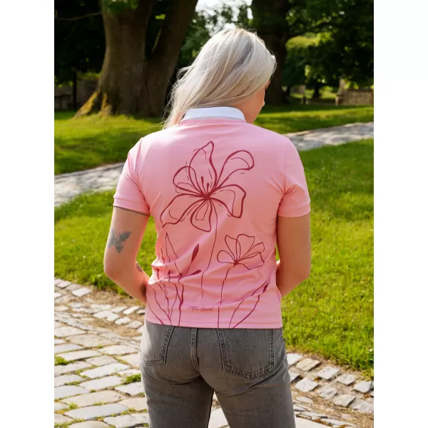  Frauenfunktional T -Shirt mit Premiumkragen ALTISPORT VOJ/ALW075TR05 PFIRSICH 
