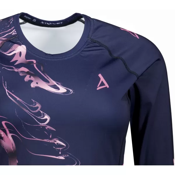  Frauen funktionales t -Shirt mit langen Ärmeln Premium ALTISPORT VOJ/ALW064TR03 BLAU -PINK 