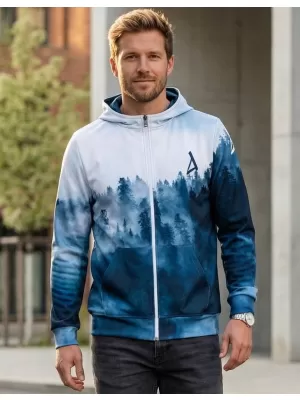 Funktionales Sweatshirt von Männern auf Reißverschlussprämie ALTISPORT VOJ/ALM030MI02 WALD/BLAU