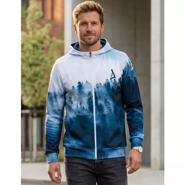  Funktionales Sweatshirt von Männern auf Reißverschlussprämie ALTISPORT VOJ/ALM030MI02 WALD/BLAU 