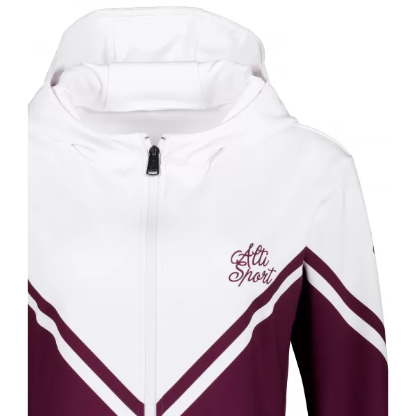  Funktionales Sweatshirt von Frauen auf Reißverschlussprämie ALTISPORT VOJ/ALW101MI02 BURGUND/WEIß 