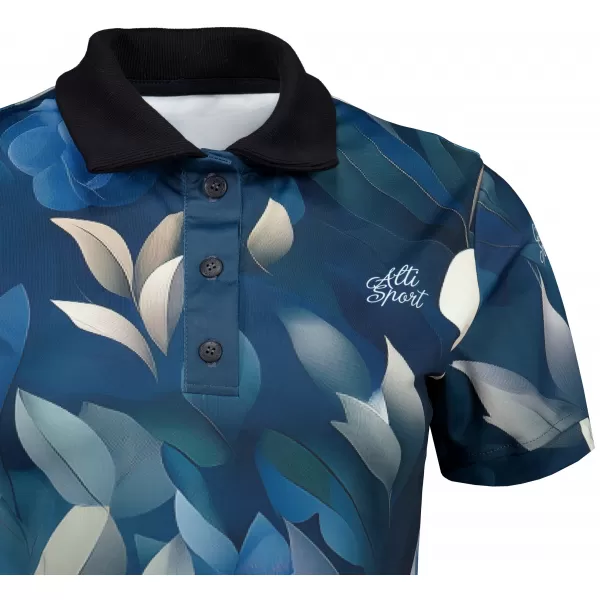  Frauenfunktional T -Shirt mit Premiumkragen ALTISPORT VOJ/ALW097TR05 BLAUE BLUMEN 