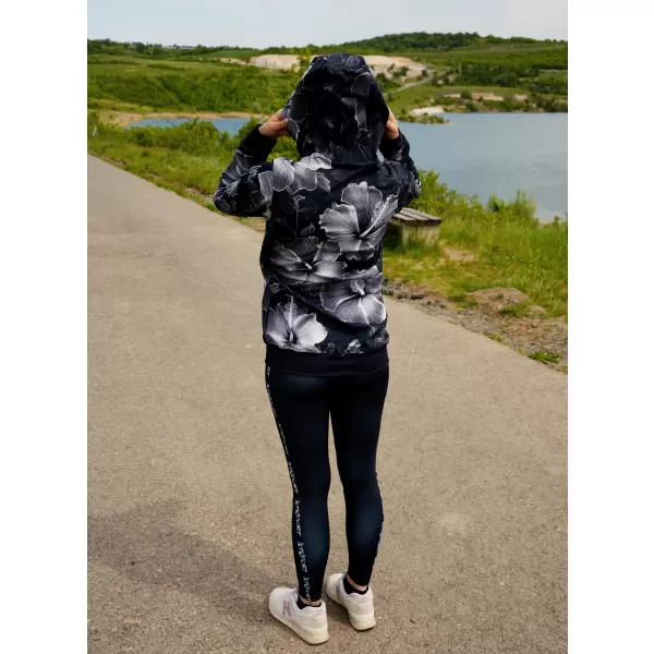  Funktionales Sweatshirt von Frauen auf Reißverschlussprämie ALTISPORT VOJ/ALW102MI02 SCHWARZ UND WEIß 
