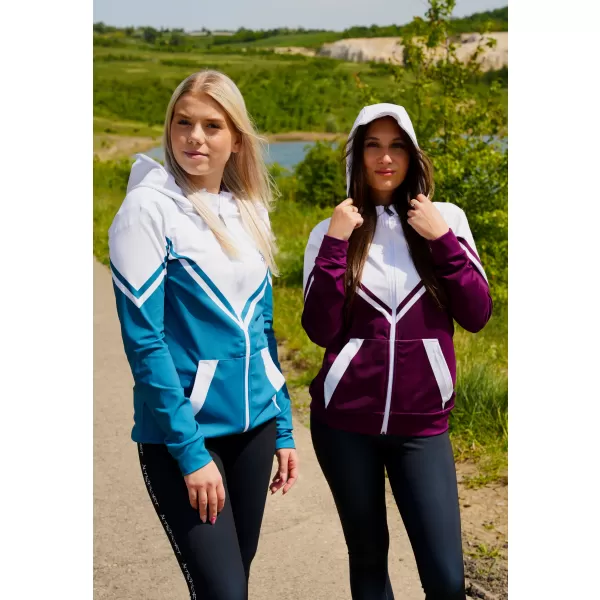  Funktionales Sweatshirt von Frauen auf Reißverschlussprämie ALTISPORT VOJ/ALW101MI02 BURGUND/WEIß 