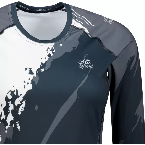  Frauen funktionales t -Shirt mit langen Ärmeln Premium ALTISPORT VOJ/ALW081TR03 SCHWARZ 