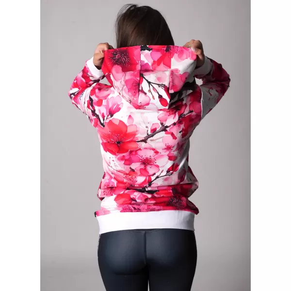  Funktionales Sweatshirt von Frauen auf Reißverschlussprämie ALTISPORT VOJ/ALW102MI02 ROSA/WEIß 
