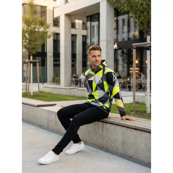  Funktionaler Sweatshirt -Premium von Männern ALTISPORT VOJ/ALM007MI01 SCHWARZ/FLUO GELB 
