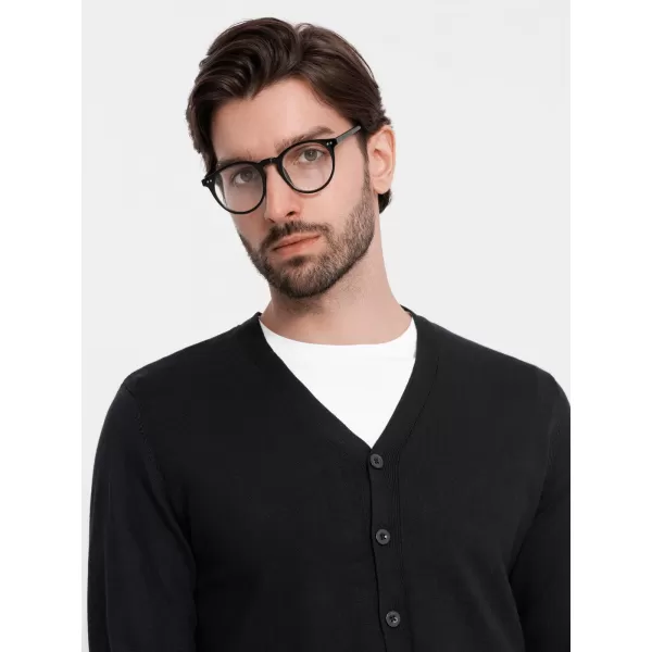  Männliche Strickjacke OMBRE OM-SWCD-0126 SCHWARZ 
