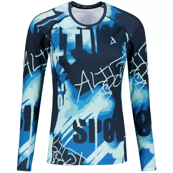  Frauen funktionales t -Shirt mit langen Ärmeln Premium ALTISPORT VOJ/ALW076TR03 BLAU -BLACK 