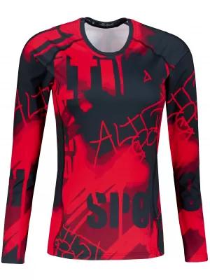 Frauen funktionales t -Shirt mit langen Ärmeln Premium ALTISPORT VOJ/ALW076TR03 ROT -SCHWARZ