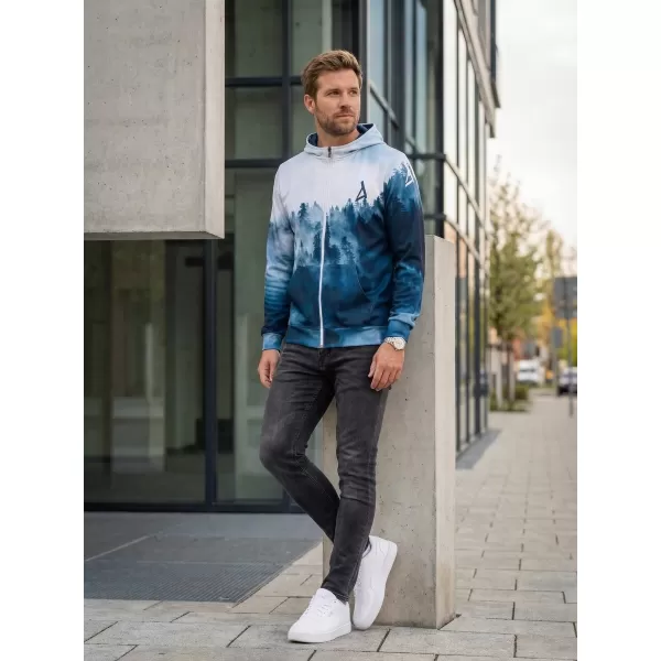  Funktionales Sweatshirt von Männern auf Reißverschlussprämie ALTISPORT VOJ/ALM030MI02 WALD/BLAU 