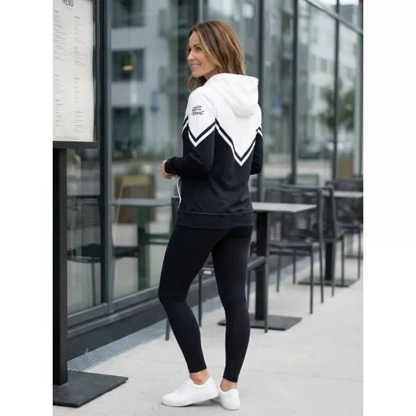  Funktionales Sweatshirt von Frauen auf Reißverschlussprämie ALTISPORT VOJ/ALW101MI02 SCHWARZ UND WEIß 