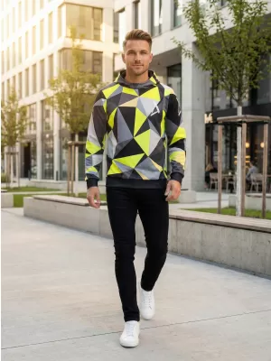 Funktionaler Sweatshirt -Premium von Männern ALTISPORT VOJ/ALM007MI01 SCHWARZ/FLUO GELB