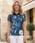 Frauenfunktional T -Shirt mit Premiumkragen ALTISPORT VOJ/ALW097TR05 BLAUE BLUMEN