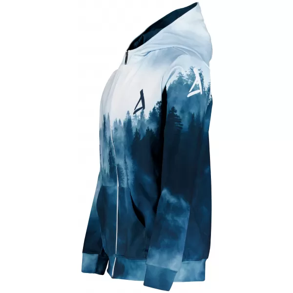  Funktionales Sweatshirt von Männern auf Reißverschlussprämie ALTISPORT VOJ/ALM030MI02 WALD/BLAU 