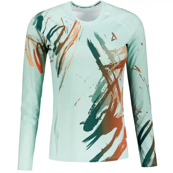  Frauen funktionales t -Shirt mit langen Ärmeln Premium ALTISPORT VOJ/ALW074TR03 GRÜN/ORANGE 