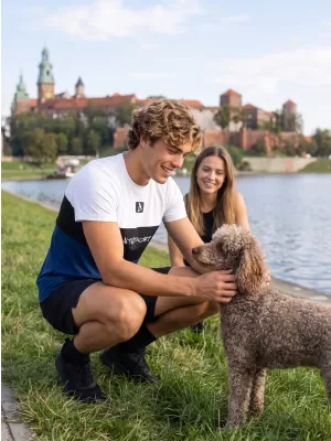 Männer funktionaler T -Shirt Premium Plus ALTISPORT VOJ/ALM051TR02 WEIß -BLAU