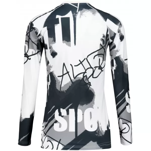  Frauen funktionales t -Shirt mit langen Ärmeln Premium ALTISPORT VOJ/ALW076TR03 WEIß -UND -SCHWARZ 