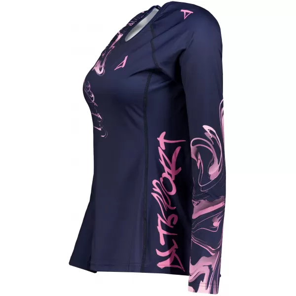  Frauen funktionales t -Shirt mit langen Ärmeln Premium ALTISPORT VOJ/ALW064TR03 BLAU -PINK 