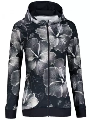 Funktionales Sweatshirt von Frauen auf Reißverschlussprämie ALTISPORT VOJ/ALW102MI02 SCHWARZ UND WEIß