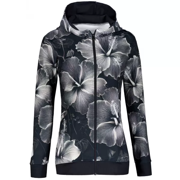  Funktionales Sweatshirt von Frauen auf Reißverschlussprämie ALTISPORT VOJ/ALW102MI02 SCHWARZ UND WEIß 
