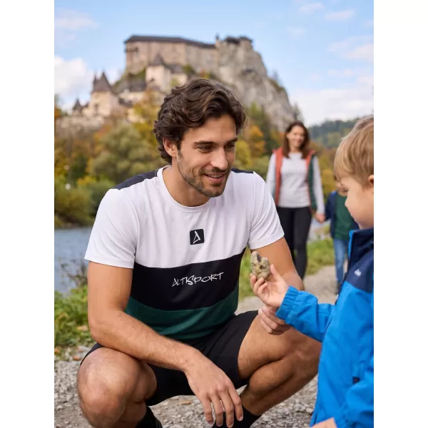  Männer funktionaler T -Shirt Premium Plus ALTISPORT VOJ/ALM051TR02 WEIß -GREEN 