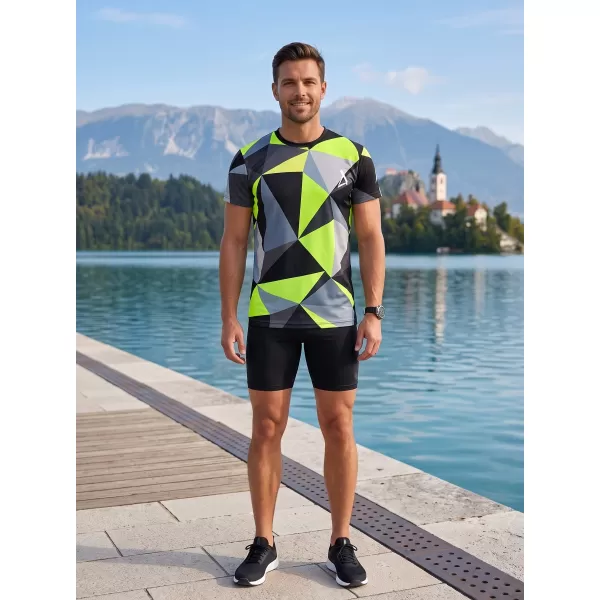  Männer funktionaler T -Shirt Premium Plus ALTISPORT VOJ/ALM007TR02 SCHWARZ/FLUO GELB 
