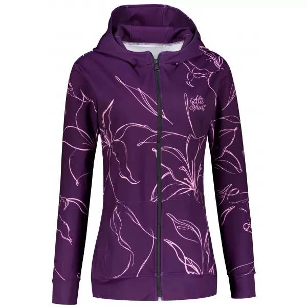  Funktionales Sweatshirt von Frauen auf Reißverschlussprämie ALTISPORT VOJ/ALW100MI02 FUCHSIE 